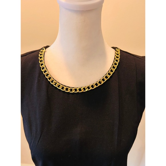 NWT Michael Kors Black Sleeveless Chain Neck Sheath Dress XL - Picture 2 of 8